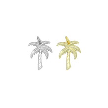 Load image into Gallery viewer, Gold Silver Coconut Palm Tree Charm Pendant, Sku#A486