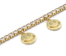 Load image into Gallery viewer, Smiley Face Tennis Chain Necklace, Choker Necklace, sku#LD368