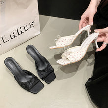 Load image into Gallery viewer, Bowtie Peep-Toe Sandals