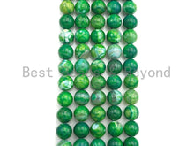 Load image into Gallery viewer, Natural Green Fire Agate Beads, 6mm/8mm/10mm Round smooth