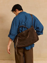 Load image into Gallery viewer, Premium Suede Travel Tote Bag - Diagonal Shoulder Handbag Brown