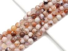 Load image into Gallery viewer, Genuine Cherry Blossom Agate Round Smooth Beads, Sku#U1351