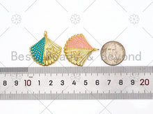 Load image into Gallery viewer, Star on Half Enamel and Half Gold Shell Shape Pendant, 18K Gold Filled Enamel Shell Charm,Enamel Jewelry Findings,28x28mm,Sku#L616