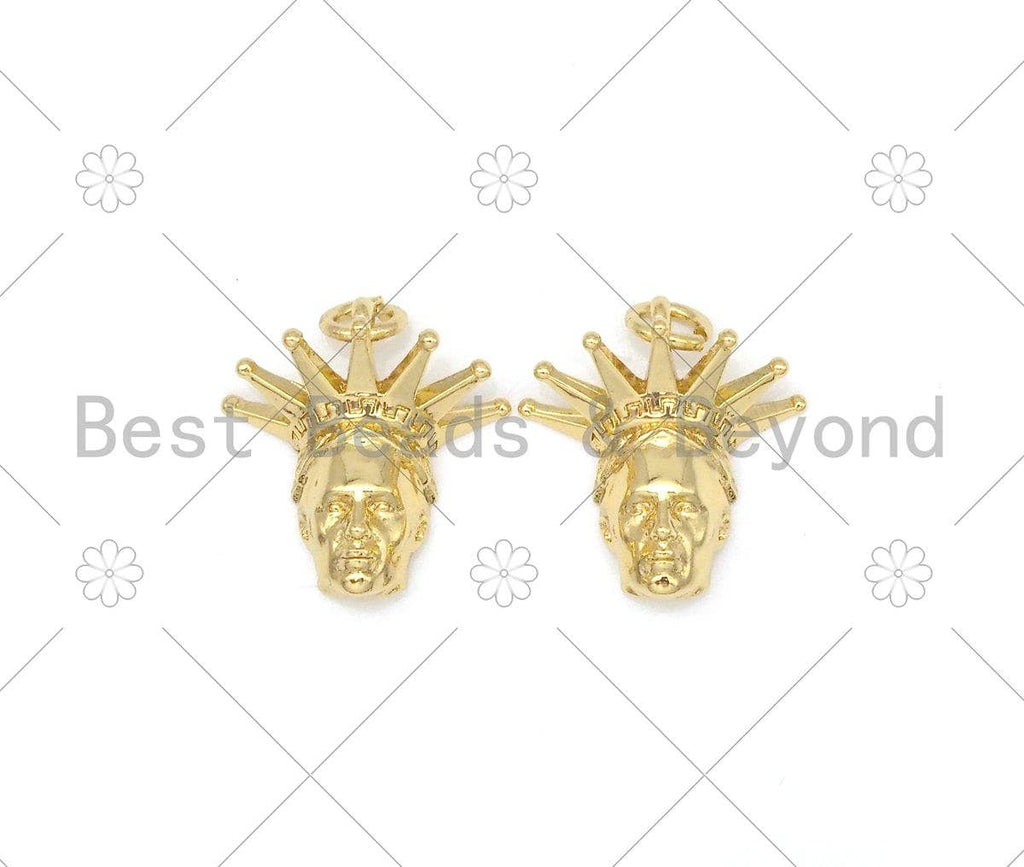 Liberty Statue Shape Pendant/Charm, 18K Gold Filled Liberty Statue Charm, Necklace Bracelet Charm Pendant,16x17mm,Sku#L576