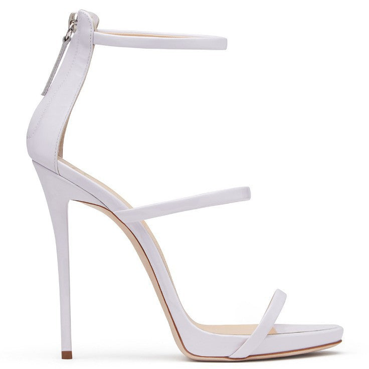 High Heel Fish Mouth Ankle Strap Stiletto Pumps