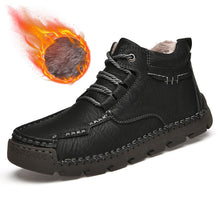 Load image into Gallery viewer, Men's Retro Casual Velvet Warm Cotton Shoes | Thick Sole Lace-Up Sneakers | Black Brown Khaki