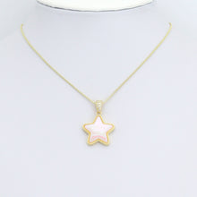 Load image into Gallery viewer, Gold iridescent White Pearl Star Charm Pendant,Sku#LD726