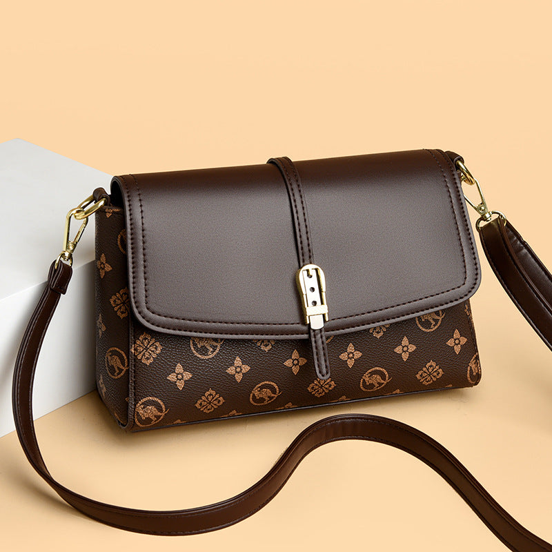 Women's Printed High Capacity Shoulder Bag - PU Leather Crossbody Handbag