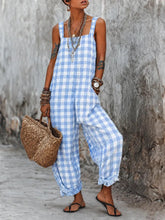 Load image into Gallery viewer, Linen Blend Sleeveless High-Waist Wide-Leg Overalls Jumpsuit – 5 Colors S–3XL