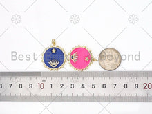 Load image into Gallery viewer, Gold Filled Colorful Pave Enamel Evil Eye Star Charm/Pendant, CZ Pave Enamel Eye Charm, Enamel Star Jewelry,25x27mm,sku#L597