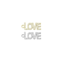 Load image into Gallery viewer, Gold Clear CZ Love Word Charm Pendant, Sku#A357