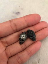 Load image into Gallery viewer, 3D CZ Micro Pave Black Eye Skull Charm, 18x9x12mm, Cubic Zirconia Charm Pendant,Men's Jewelry,1pc/2pcs sku#F109