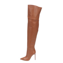 Load image into Gallery viewer, Women's Over-the-Knee Stiletto Boots | Plus-Size Sexy High Heel Slip-On Boots | Brown