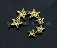 Load image into Gallery viewer, Multicolor CZ Multi Stars Necklace pendant, CZ Micro Pave Necklace Pendant, 19x66mm, sku#JL03