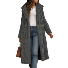 Load image into Gallery viewer, Fashion Long Solid Color Long Sleeve Hooded Wool Women's Coat