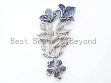 Load image into Gallery viewer, Large CZ Pave Cobalt/Green/Fuchsia Flower Pendant, sku#L170