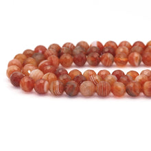 Load image into Gallery viewer, Genuine Red Botswana Agate, 6mm/8mm/10mm Round Faceted Beads, Sku#U1617
