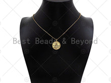 Load image into Gallery viewer, Dianty Embossment Virgin Mary On Round Coin Shape Pendant/Charm,Dainty Medallion Charm, Necklace Bracelet Charm Pendant,19x21mm, Sku#L510