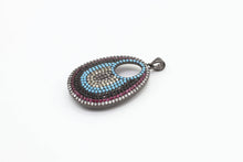 Load image into Gallery viewer, CZ Micro Pave Round Go-Go Evil Eye Pendant, Cubic Zirconia Pendant,23x37mm, sku#F8C