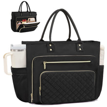 Load image into Gallery viewer, Women's Travel Work Bag with Large Cup Holder - Expandable Lightweight Tote