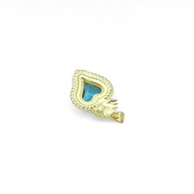 Load image into Gallery viewer, Big Crystal Gold Heart lotus flower Charm Pendant, Sku#LK1090