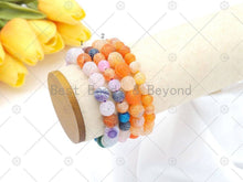 Load image into Gallery viewer, Natural Multicolor/Orange Fire Agate Stretchy Bracelet