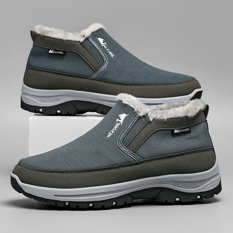 Men's Snow Boots | Non-Slip Fleece Lined Warm Winter Cotton Shoes