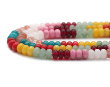 Load image into Gallery viewer, Mixed Color Jade Rondelle Smooth Beads, 5x8mm, Sku#U1421