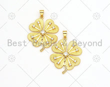 Load image into Gallery viewer, CZ Micro Pave Clover Shamrock Shape Pendant/Charm, Sku#LK374