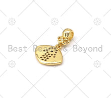 Load image into Gallery viewer, CZ Micro Pave Hamsa Hand Heart Five Point Star On Evil Eye Shape Pendant, 18K Gold Filled Evil Eye CZ Charm,16x23mm,Sku#L606