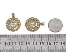 Load image into Gallery viewer, CZ Cross On Round Heart Charm, Sku#LD270