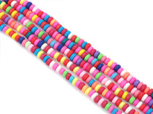Load image into Gallery viewer, 3x7mm Colorful Polymer Clay Rondelle Smooth Beads, Sku#U1470