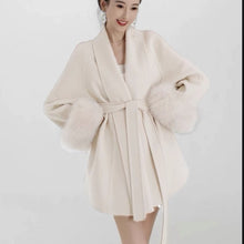 Load image into Gallery viewer, Women's Black Fox Fur Double-faced Cashmere Elegant Short Coat