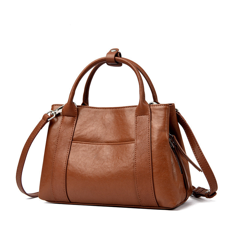 Women's Genuine Leather Crossbody Bag – Classic Minimalist Daily Commute Shoulder Bag