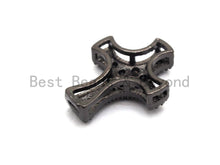 Load image into Gallery viewer, Black CZ Pave On Black Micro Pave Cross Spacer, sku#C100