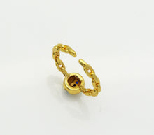 Load image into Gallery viewer, Colorful CZ Half Round Ball Adjustable Ring, Sku#X335
