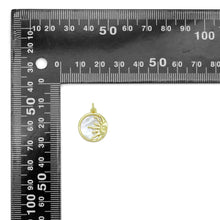 Load image into Gallery viewer, Gold Mother of Pearl Sun Coin Charm Pendant, Sku#LK1025