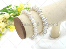 Load image into Gallery viewer, Natural White Tibetan Agate Stretchy Bracelet