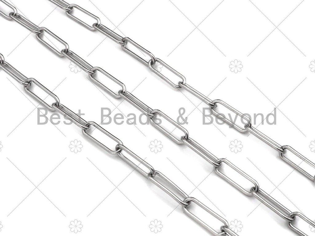 Non-tarnish Stainless Steel Paper Clip Chain, 7x19mm, Antique Silver Color Unfinished Jewelry Chains, Wholesale Chain,sku#A101