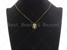 Load image into Gallery viewer, 18K Gold Micro CZ Pave with Big CZ Crown Pendant, Gold Crown Charm,  Crown Beads, Jewelry Findings, 14x20mm, sku#LK47