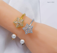 Load image into Gallery viewer, CZ Star Pearl Cuff Bracelet, Sku#B206