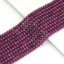 Load image into Gallery viewer, 4x6mm Genuine Ruby Rondelle Faceted Beads, Sku#U1884