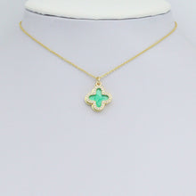 Load image into Gallery viewer, Double CZ Enamel Flower Charm Pendant, Sku#LD704