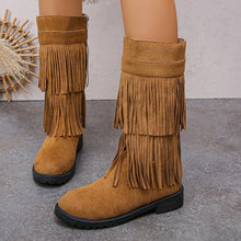 Load image into Gallery viewer, Women's High-Shaft Tassel Boots | Casual PU Leather Side Zipper Boots