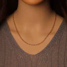 Load image into Gallery viewer, Thin Oval Link Gold Adjustable Necklace, Sku#LD494