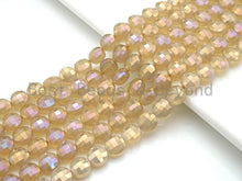 Load image into Gallery viewer, Mystic Plated Gold Agate Checkerboard Cut Coin Shape beads, 6mm/8mm Turtle Shell Cut Gold Agate, 15.5" Full strand, Sku#UA33C