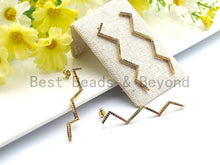 Load image into Gallery viewer, Colorful CZ Long Wavy Line Dangle Earring, Sku#J99