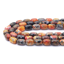 Load image into Gallery viewer, 13x18mm Brown Orange Agate Drum Shape Beads, Sku#U1792