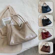 Load image into Gallery viewer, Women's Large Capacity Soft PU Leather Shoulder Bag Retro Casual Handbag