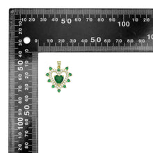 Load image into Gallery viewer, Green CZ Spike Heart Charm Pendant, Sku#LK1088